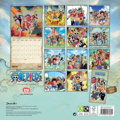 One Piece Anime - Calendários de parede 2024